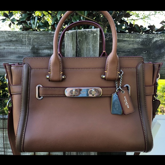 Coach Handbags - Burnished Glovetanned Saddle Swagger 27 Satchel
